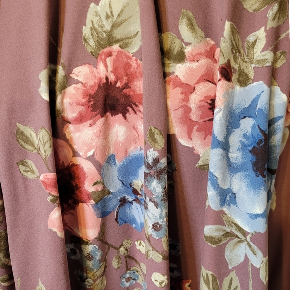 DUSTY LILAC FLORAL A-LINE DRESS - Picture 7 of 7